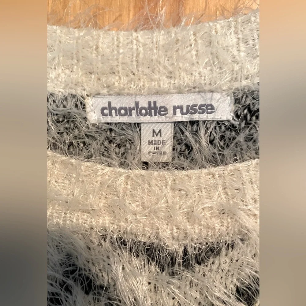 Charlotte Russe,fuzzy sweater dress, black and white. - Picture 4 of 4